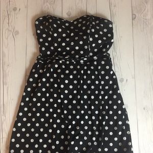 Strapless Polka Dot Dress